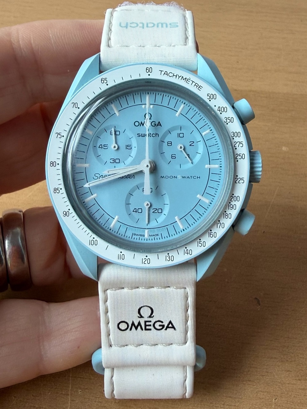 OMEGA X SWATCH MISSION TO URANUS SpeedMaster Moon Swatch 42mm Watch Pristine
